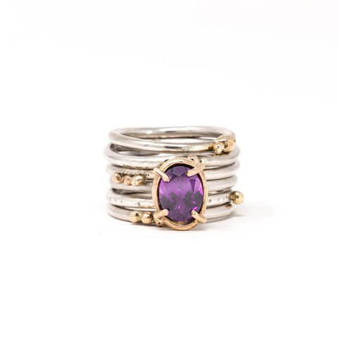 Stack nomade Améthyste édition extra limitée - Atelier Armoure, bijoux uniques faits à la main à Lille.